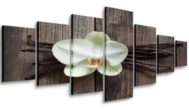 obraz-do-salonu-kwiat-na-deskach-210x100-wielki