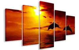 obraz-obrazy-delfiny-125x70-plotno
