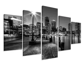obraz-canvas-125x70-czarno-bialy-miasto-noca