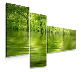 obraz-tryptyk-110x80-zielony-las-nowoczesny