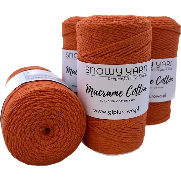 Sznurek bawełniany do makramy  Macrame Cotton - marchewkowy 23 - 120m