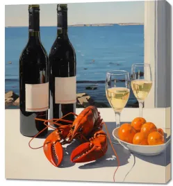 obraz-90x100cm-obiad-nad-zatoka