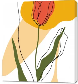 obraz-90x100cm-przerysowany-tulipan