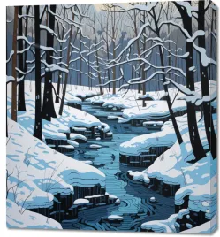 obraz-90x100cm-rzeka-przy-zimowej-porze