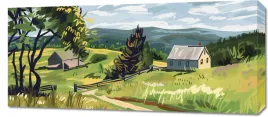 obraz-90x40cm-bujna-wies