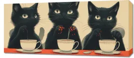 obraz-90x40cm-czarna-kocia-kawiarenka