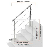 porecze-schodowe-zewnetrzne-vevor-120cm-3-poprzeczki-stal-nierdzewna-zestaw-stan-nowy
