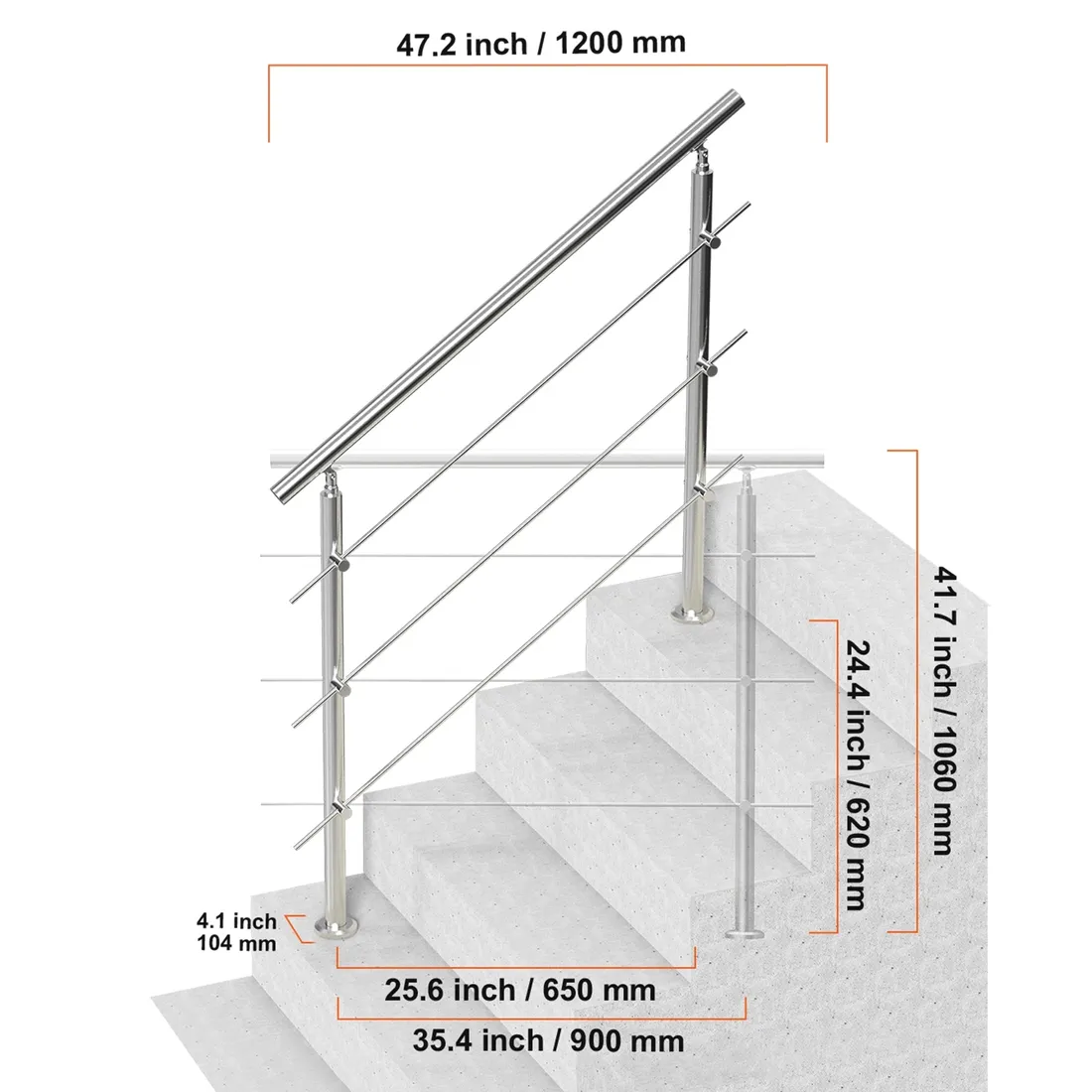 porecze-schodowe-zewnetrzne-vevor-120cm-3-poprzeczki-stal-nierdzewna-zestaw