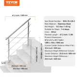 porecze-schodowe-zewnetrzne-vevor-120cm-3-poprzeczki-stal-nierdzewna-zestaw-stan-nowy-rodzaj-balustrada