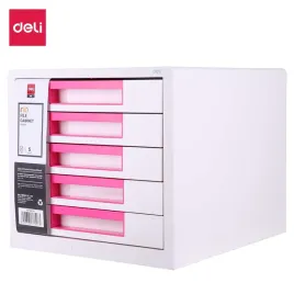 szafka-organizer-z-5-szufladami-na-dokumenty-deli-seria-rio-bialo-rozowy