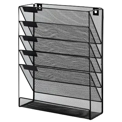 Półka NAŚCIENNA metal 5 kieszeni pojemnik na dokumenty siatka ORGANIZER