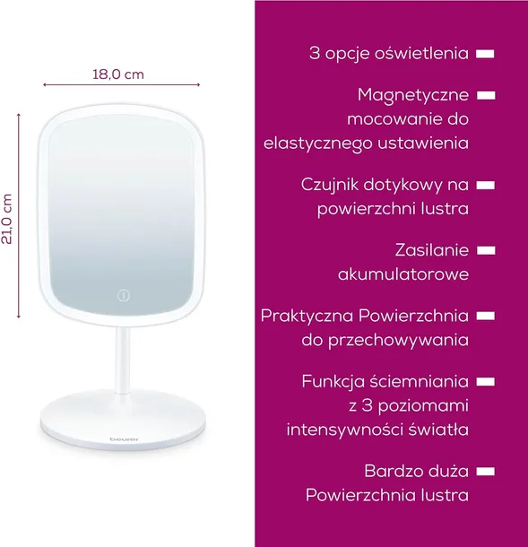 lusterko-stojace-srebrny-beurer-marka-beurer-stan-powystawowy