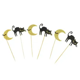 pikery-dekoracja-na-tort-babeczki-czarny-kot-na-halloween-6-sztuk-ha4827