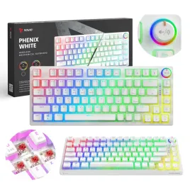 klawiatura-mechaniczna-bezprzewodowa-savio-phenix-white-gateron-red-pudding
