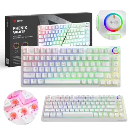 klawiatura-mechaniczna-bezprzewodowa-savio-phenix-white-gateron-red-pro-abs