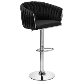 krzeslo-barowe-hoker-czarny-plecione-oparcie-nowoczesny-regulowany-welurowy