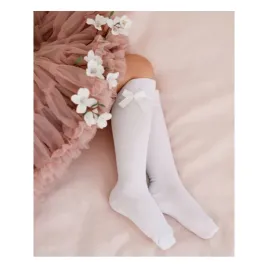 podkolanowki-dzieciece-z-kokardka-0781-kolor-bialy-2-rozmiar-32-34