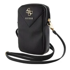 guess-zip-triangle-4g-etui-torebka-na-telefon-czarna-z-paskiem