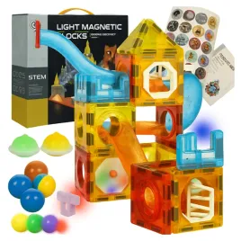 magnetyczne-klocki-konstrukcyjne-z-kulkami-led-i-ksiazka-wzorow-z-rynnami