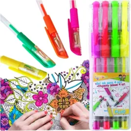 dlugopisy-zelowe-gimboo-fluo-4-kolory-wodoodporne-0-5-mm-gumowy-uchwyt