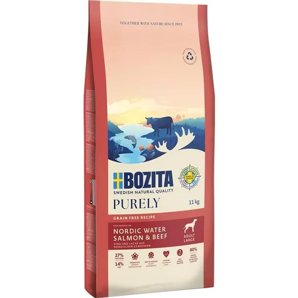 Bozita PYRLEY bez zbożowa karma sucha dla psa Dużego łosoś wołowina 11 kg