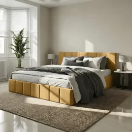 lozko-tapicerowane-do-sypialni-140x200-lozko-premium-z-pojemnikiem-zolte