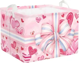 kosz-do-przechowywania-dla-dzieci-skladany-403030cm-rozowy-serduszka