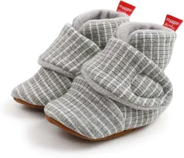 buciki-dzieciece-niemowlece-6-12-miesiecy-szare-w-biale-paski