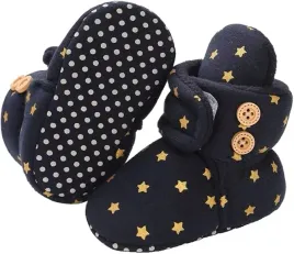 buciki-dzieciece-niemowlece-12-18-miesiecy-granatowe-zlote-gwiazdki