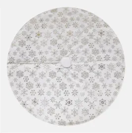 dywanik-oslona-pod-choinke-bialy-zlote-platki-sniegu-boze-narodzenie