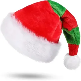 czapka-swietego-mikolaja-swiateczna-z-pomponem-czerowno-zielona