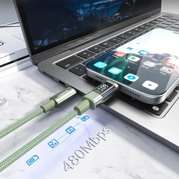 pd60w-usb-c-to-usb-c-digital-display-1-2m-nylon-cable-green-stan-nowy-marka-choetech
