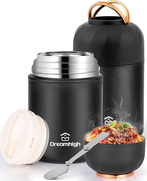TERMOS OBIADOWY POJEMNIK TERMICZNY NA ŻYWNOŚĆ + ŁYŻKA 850 ml