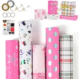 zestaw-do-pakowania-prezentow-papier-5-szt-wstazki-brokatowe-2-szt