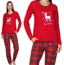pizama-damska-dlugi-rekaw-swiateczna-bawelniana-bawelna-renifer-rozmiar-2xl