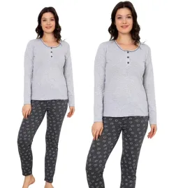 pizama-damska-bawelniana-dlugi-rekaw-rozpinana-bawelniana