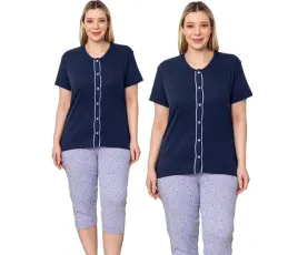 pizama-damska-bawelniana-3-4-spodnie-krotkim-rekawem-rozpinana-la-penna-2xl