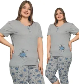 pizama-damska-bawelniana-3-4-spodnie-krotkim-rekawem-la-penna-plus-size-xl