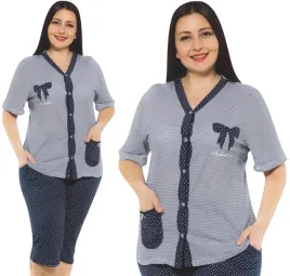 pizama-damska-krotki-rekaw-rozpinana-roz-xl