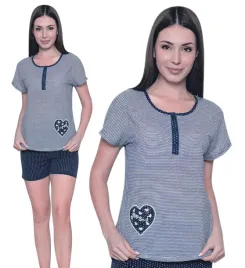 pizama-damska-krotkie-spodnie-serce