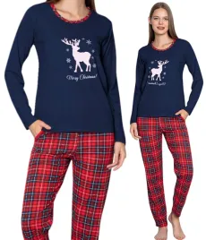 pizama-damska-dlugi-rekaw-swiateczna-bawelniana-bawelna-renifer-rozmiar-l