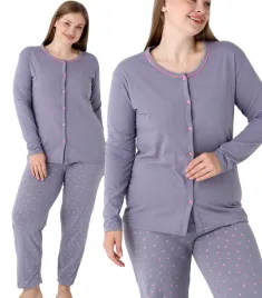 pizama-damska-bawelniana-dlugi-rekaw-rozpinana-bawelniana-la-penna-3xl