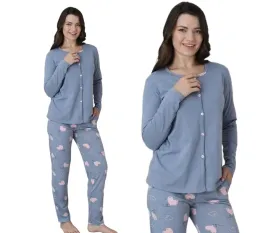 pizama-damska-bawelniana-dlugi-rekaw-spodnie-bawelniana-rozpinana-2xl