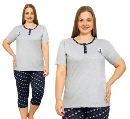 pizama-damska-bawelniana-3-4-spodnie-krotkim-rekawem-la-penna-plus-size-xl