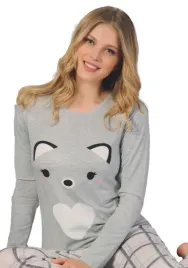 pizama-damska-dlugi-rekaw-uroczy-wzor-bawelniana