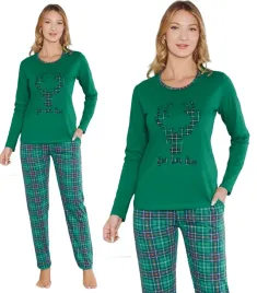 pizama-damska-dlugi-rekaw-swiateczna-bawelniana-bawelna-renifer-rozmiar-2xl