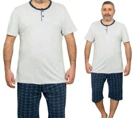 pizama-meska-bawelniana-dekolt-rozpinany-zapinany-na-2-guziki-plus-size-2xl