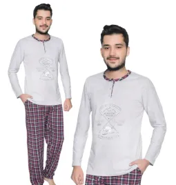 pizama-meska-bawelniana-dekolt-rozpinany-zapinany-na-3-guziki-kieszenie-2xl