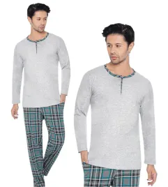 pizama-meska-bawelniana-dekolt-rozpinany-zapinany-na-3-guziki-kieszenie-2xl