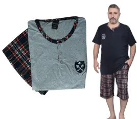 pizama-meska-bawelniana-dekolt-rozpinany-zapinany-na-3-guziki-plus-size-2xl